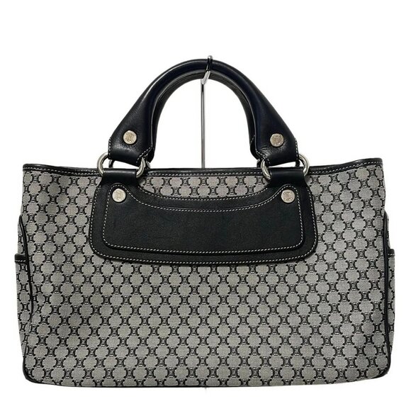 CELINE Macadam pattern, Boogie Bag -Light gray Black Jacquard Leather 516-081125 - Picture 1 of 8